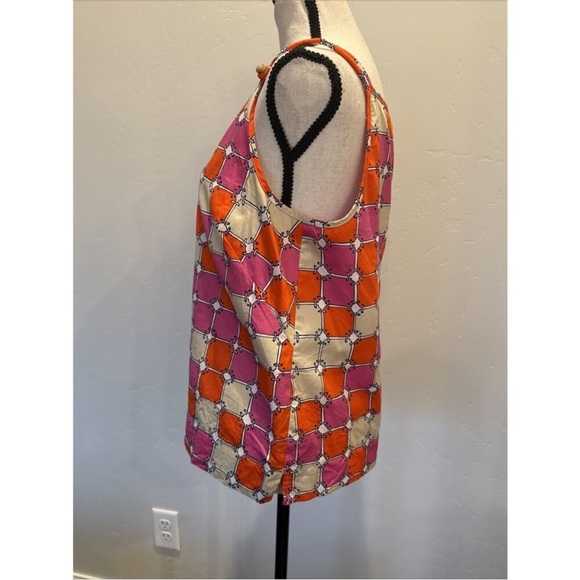 Trina Turk Pink and Orange Geometric Tank Top - Picture 7 of 11